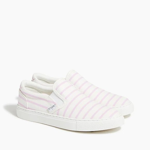 J. Crew Shoes - J. Crew Printed road trip slip-on sneakers Smoky Lilac-Ivory Stripe